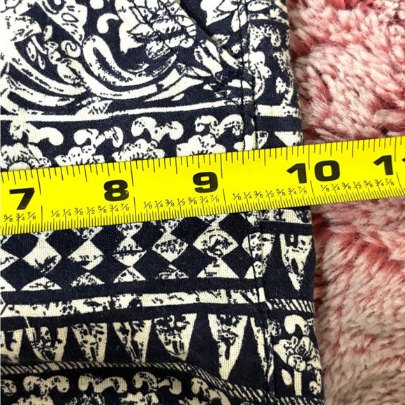 Lucky Brand Blue and White Tribal Printed Linen Blend Shorts - Picture 8 of 9